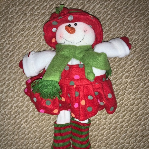 🎄2/$30🎄PLUSH SNOWMAN - RED DRESS - Picture 2 of 3